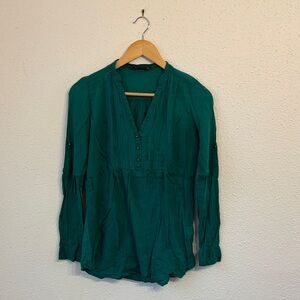 Zara Emerald Green Blouse with Pleats